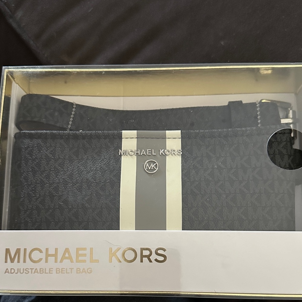 Michael Kors Black and Gold Belt Bag